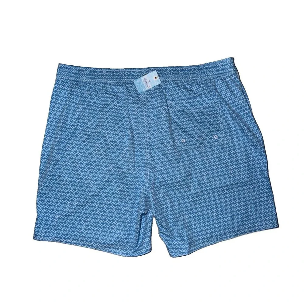 NWT Johnnie-O Malta 7” Swim Trunks Men’s XXL 2XL Maliblu Blue Geometric $89
